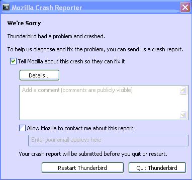 Restart Thunderbird